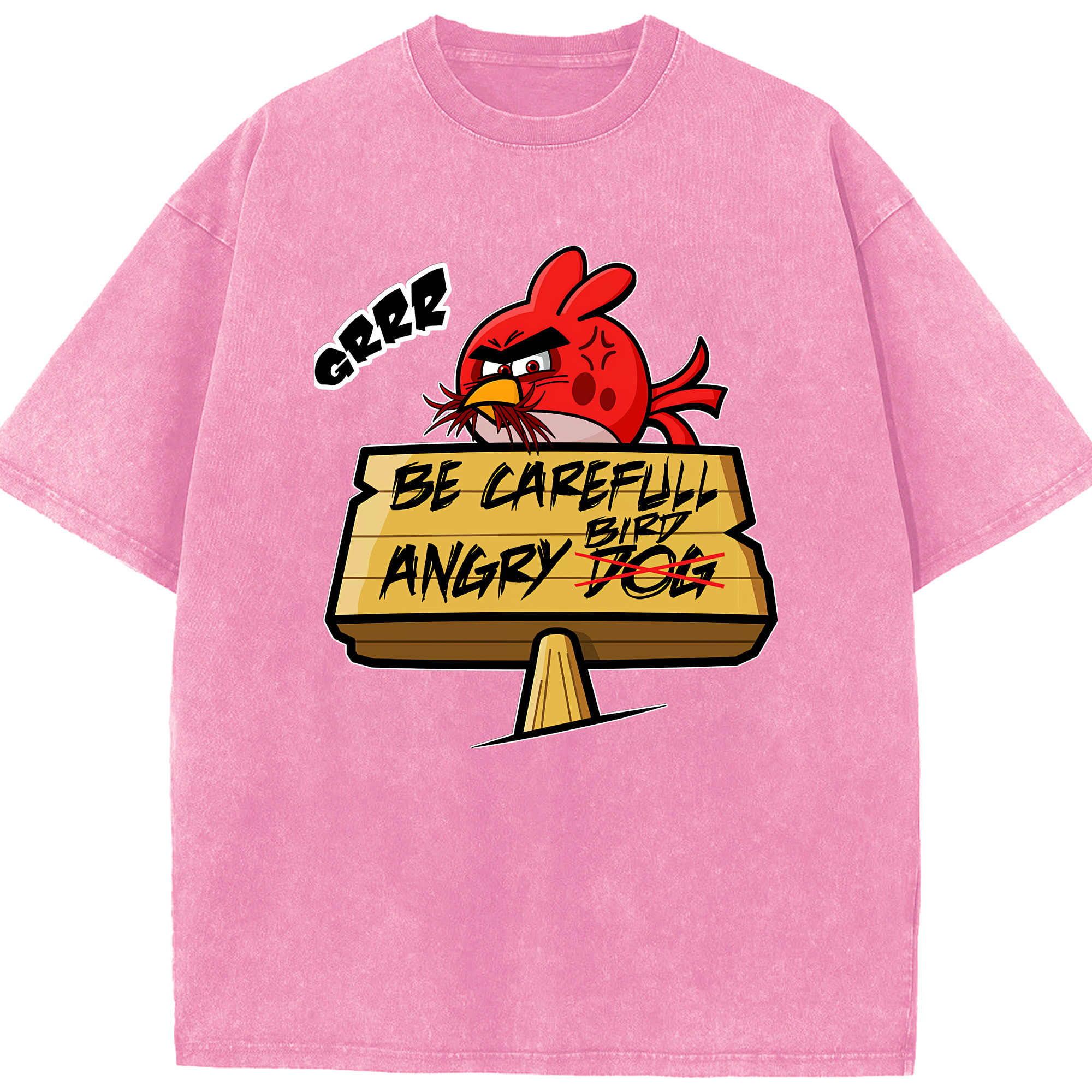 （画像用） Angry Birds アングリーバード 綿100% ヴィンテージ風 半袖Tシャツ（フロントプリント）